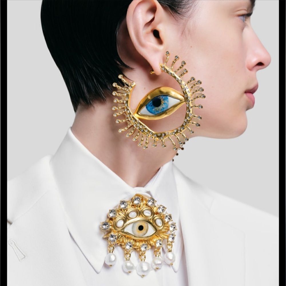 Statement Evil Eye Earrings A850 68$